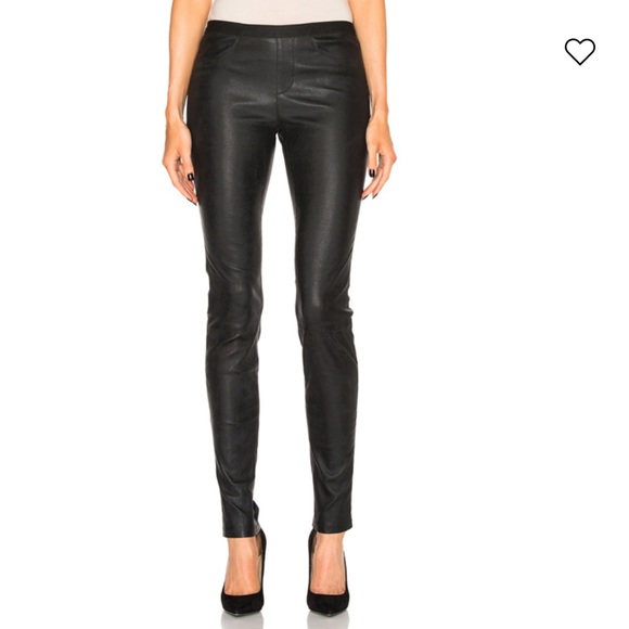 Helmut Lang Pants - HELMET LANG Stretch Plonge Leather Skinny Leggings